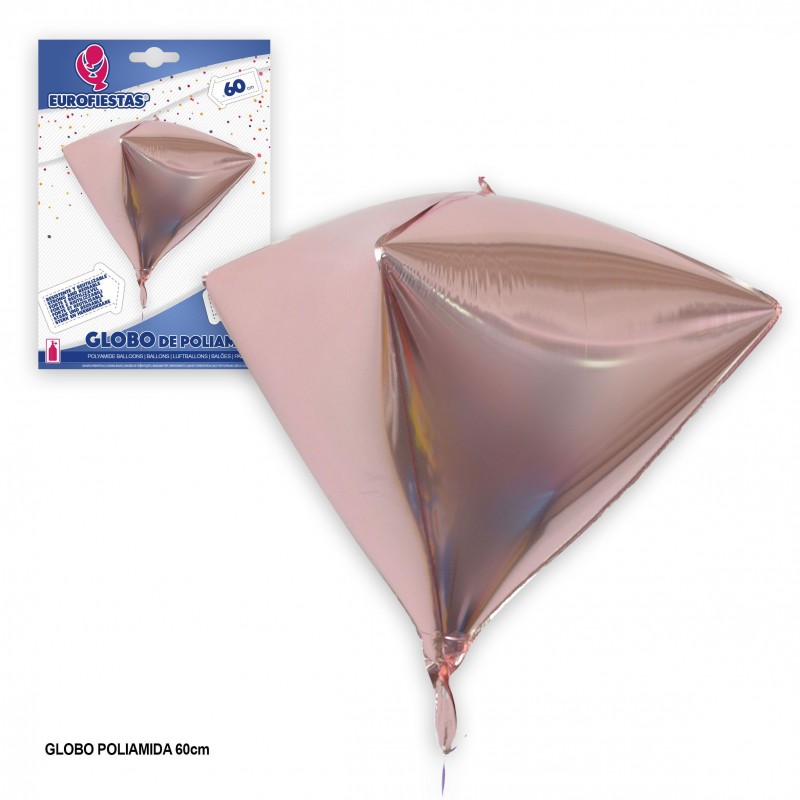 Globo 4d triangulo oro rosa