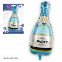 Globo poliamida botella party azul 93cm