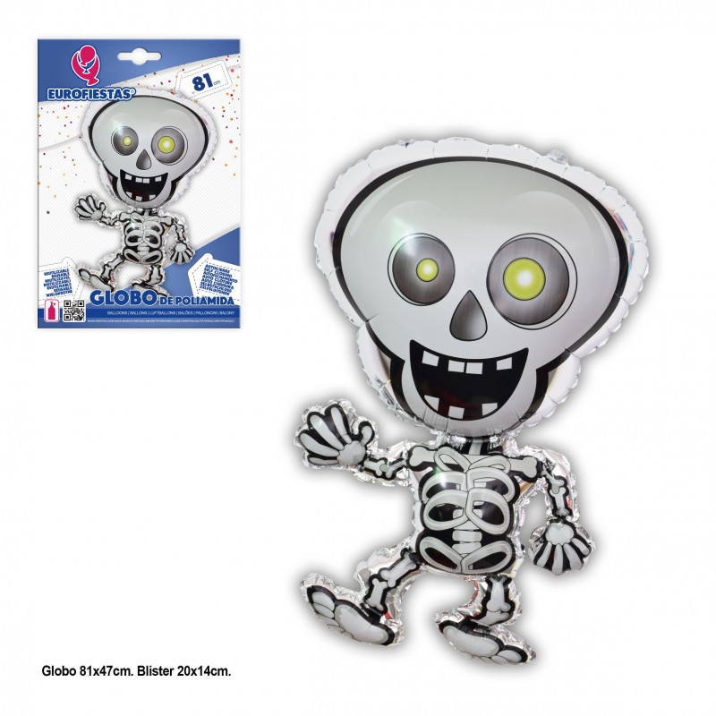 Globo Poliamida 81x47cm Esqueleto Halloween Globo Poliamida 81x47cm Esqueleto Halloween