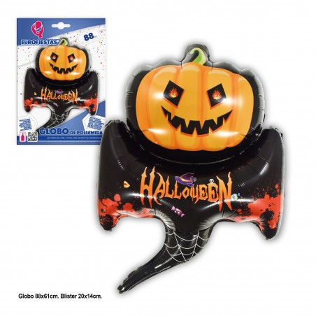 Globo Poliamida 88x61cm Calabaza Fantasma Halloween