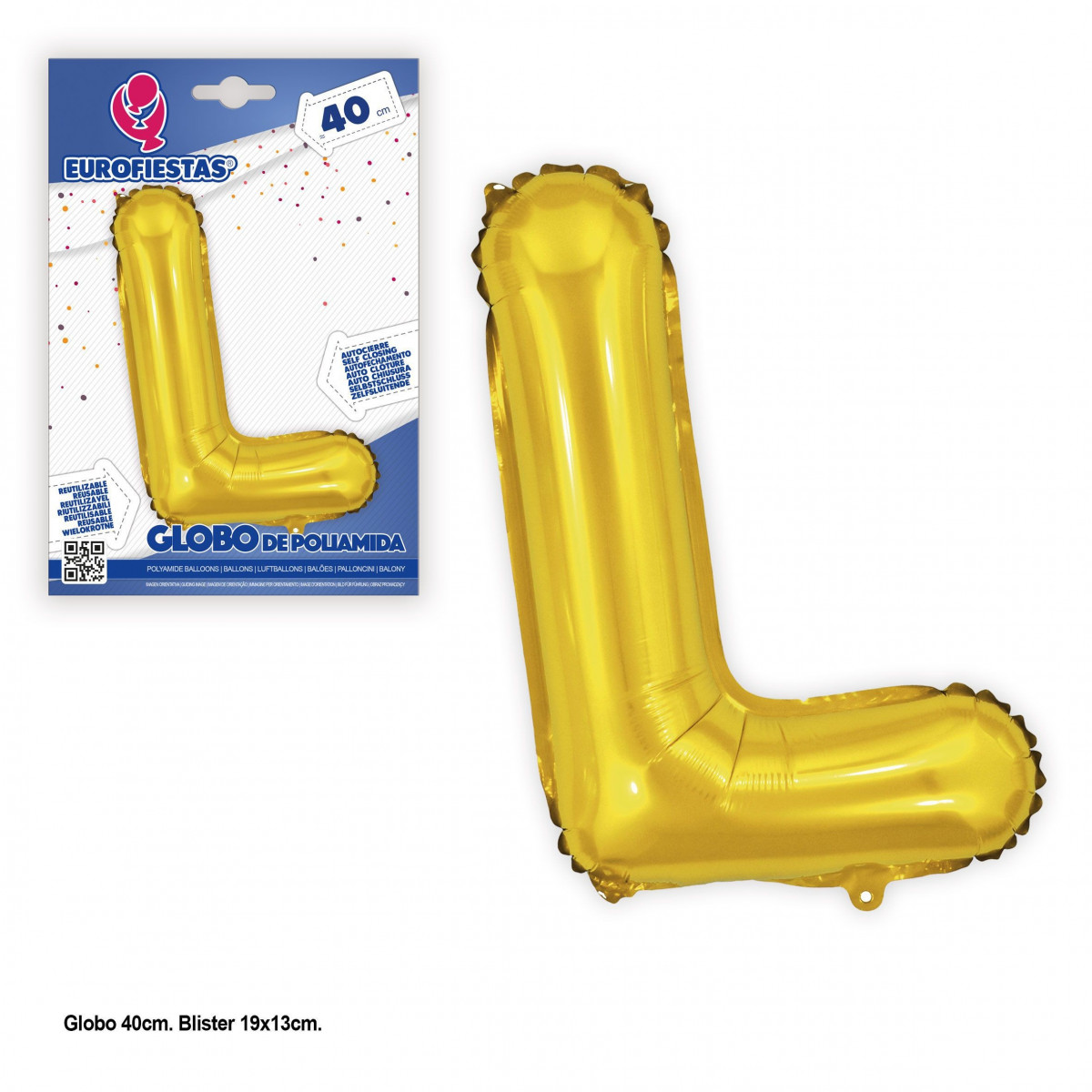 Globo poliamida 40cm. oro brillo l