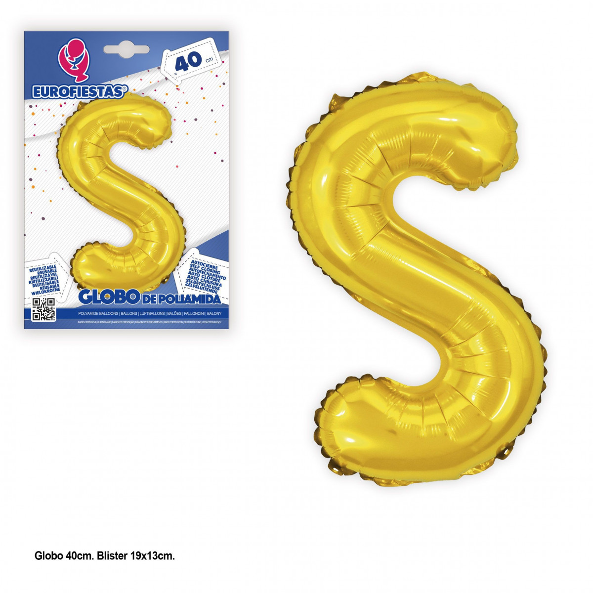 Globo poliamida 40cm. oro brillo s
