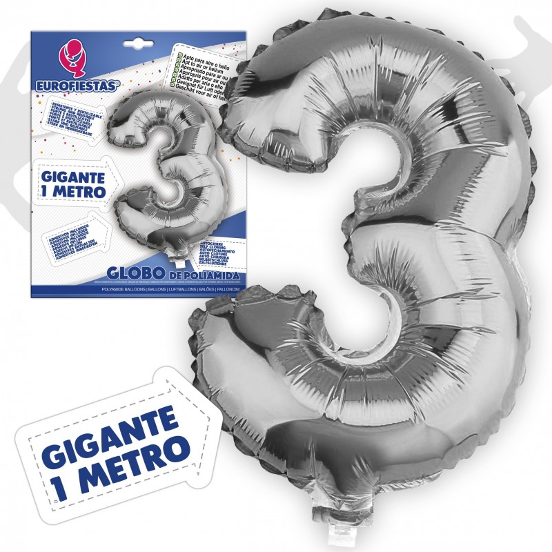 Globos Poliamida 1m 3 Plata