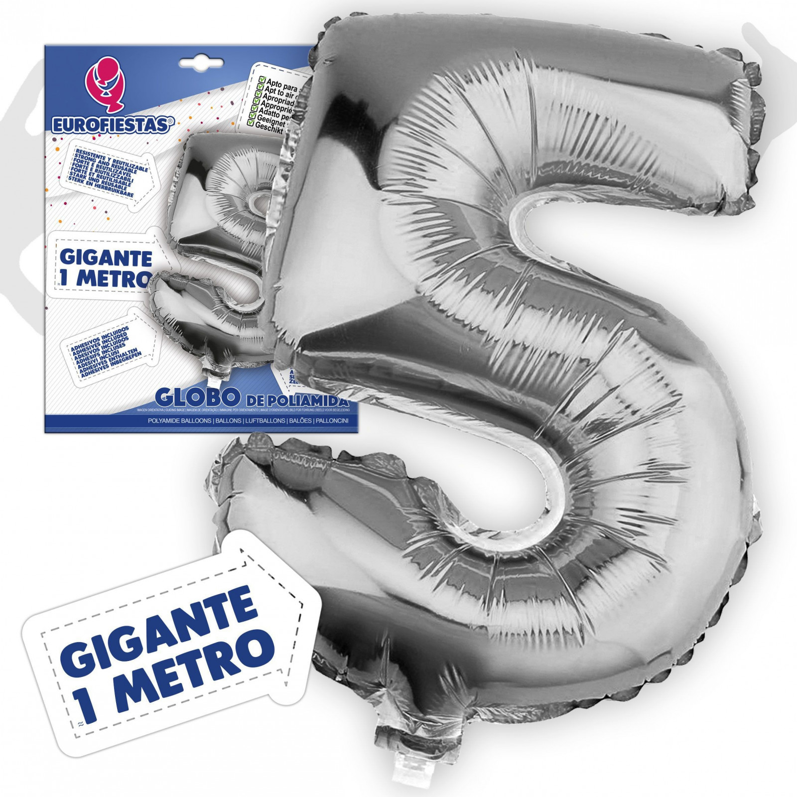 Globos poliamida 1m 5 plata