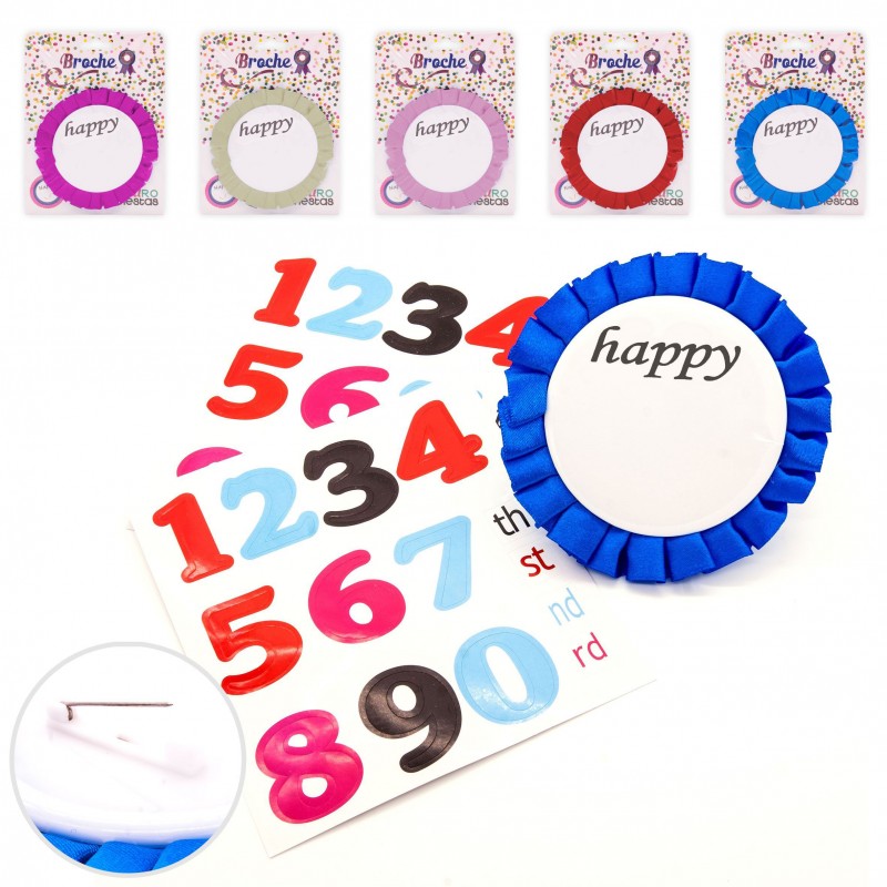 Broche happy con pegatinas