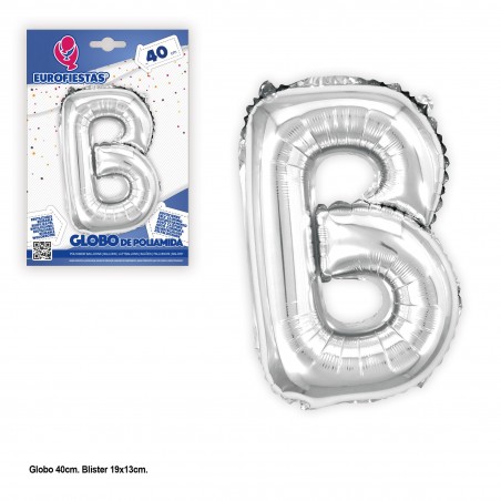 Globo Poliamida 40cm. Plata Brillo B