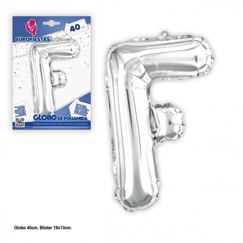 Globo Poliamida 40cm. Plata Brillo F Globo Poliamida 40cm. Plata Brillo F