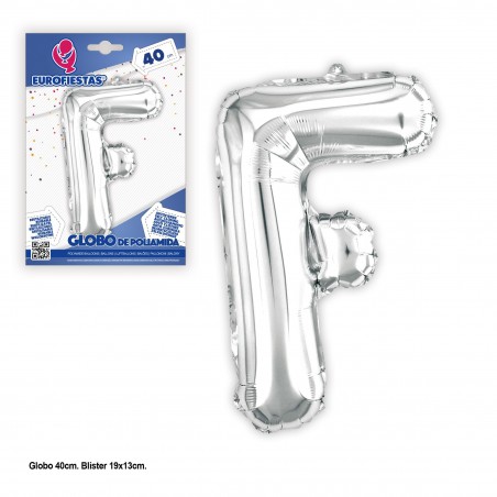 Globo Poliamida 40cm. Plata Brillo F