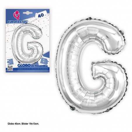 Globo Poliamida 40cm. Plata Brillo G