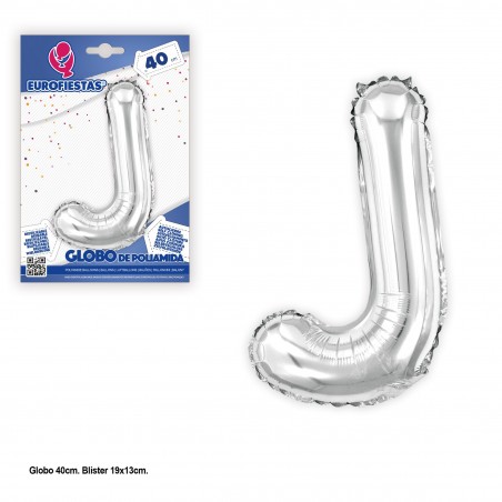 Globos poliamida 40cm plata brillo j