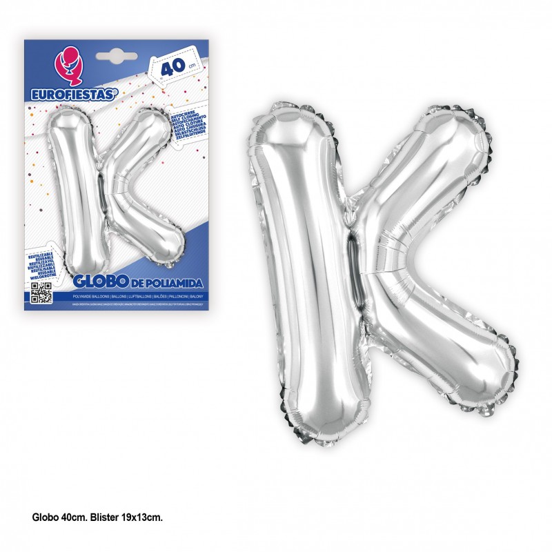 Globo Poliamida 40cm Plata Brillo K Globo Poliamida 40cm Plata Brillo K