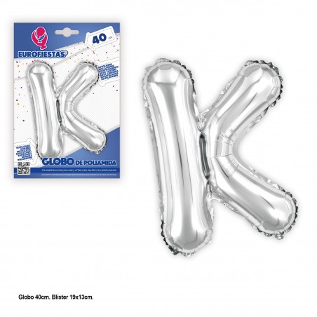 Globo Poliamida 40cm Plata Brillo K
