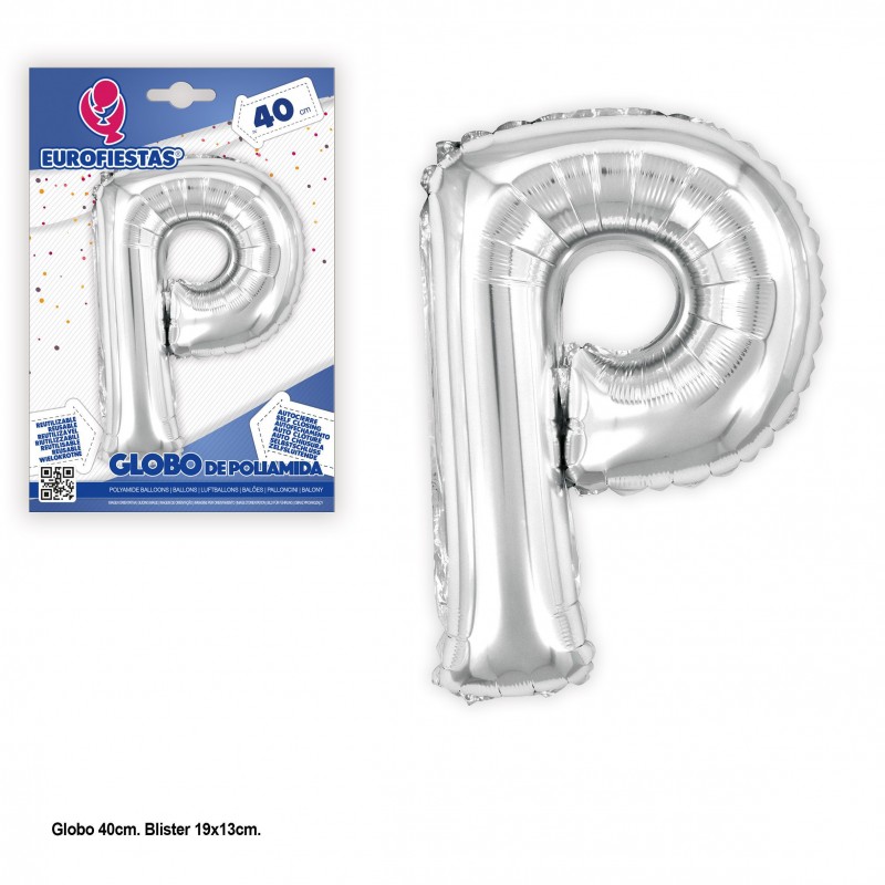 Globos poliamida 40cm plata brillo p