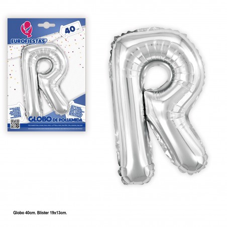 Globo Poliamida 40cm Plata Brillo R