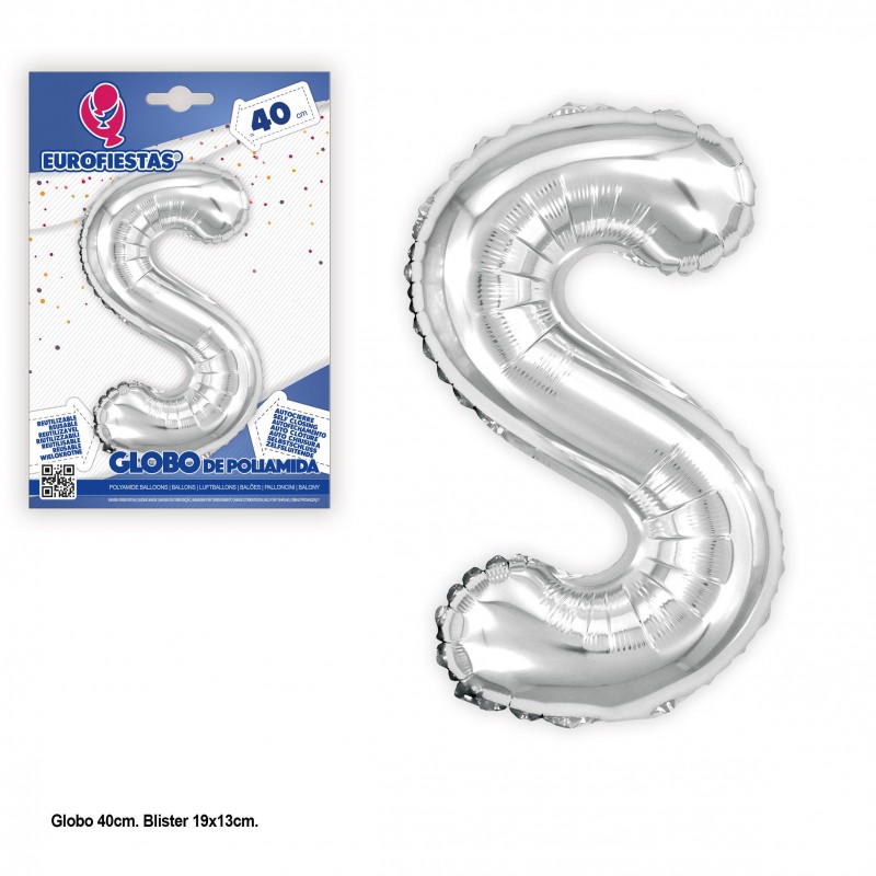Globos Poliamida 40cm Plata Brillo S Globos Poliamida 40cm Plata Brillo S