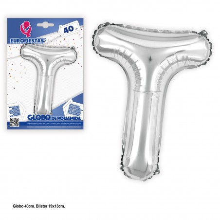 Globos Poliamida 40cm Plata Brillo T