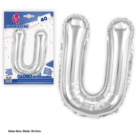 Globos poliamida 40cm plata brillo u