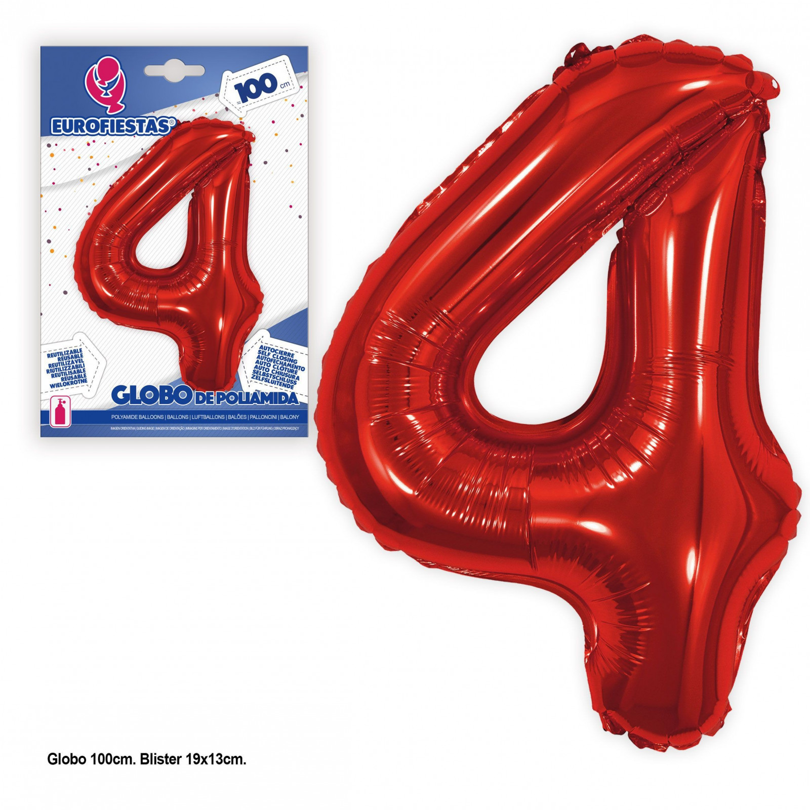 Globo poliamida 1m rojo 4