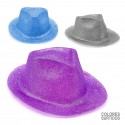 Sombrero de gangster de plástico con purpurina