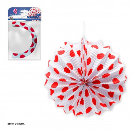 Farolillo Blanco Lunares Rojos