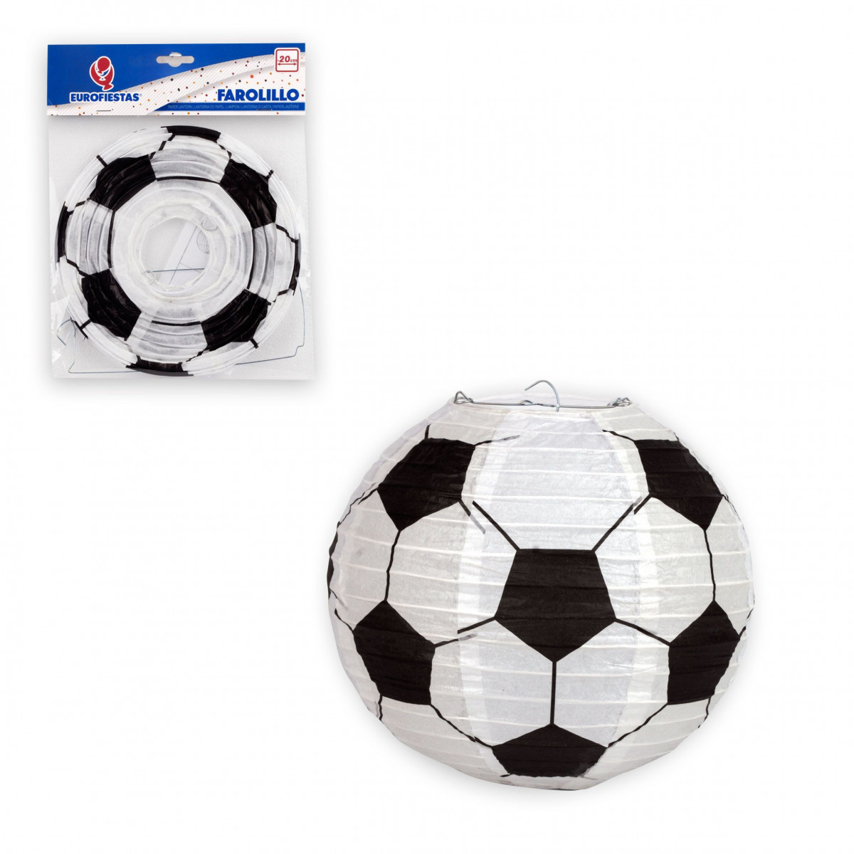 Farolillo de papel redondo 20cm fútbol