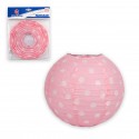 Farolillo redondo 25cm lunares rosa