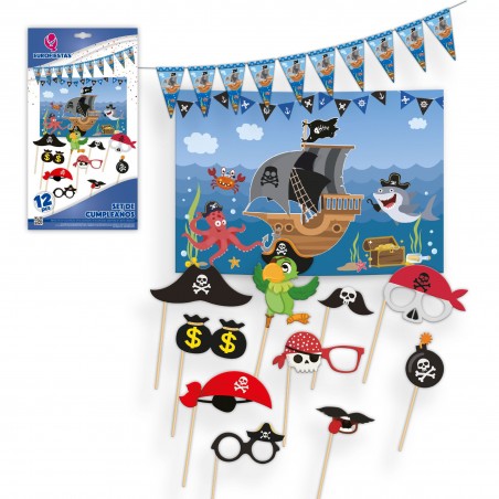 Set Cumple Cartel Piratas