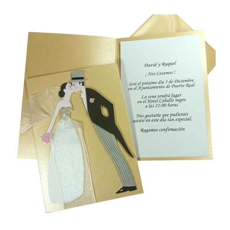 Invitaciones de boda beso