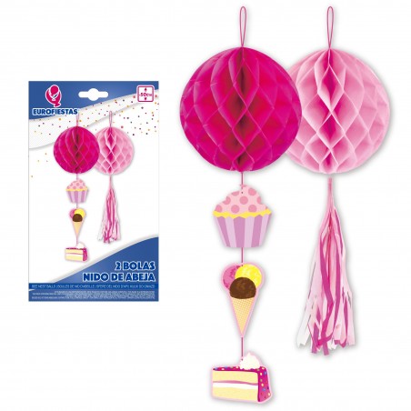 Bolas Panal Abeja Rosa 2