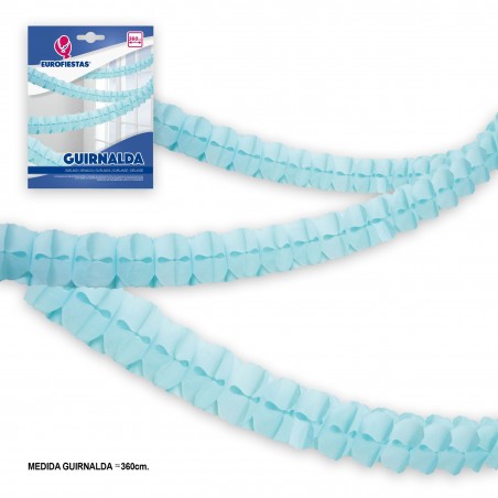 Guirnalda Papel 3.6m Azul