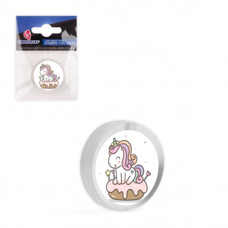 Nombre led circulo unicornio tarta