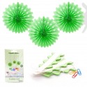 Set 3 pompones verdes 20cm