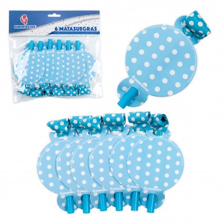 Matasuegras Azul Lunares Blancos