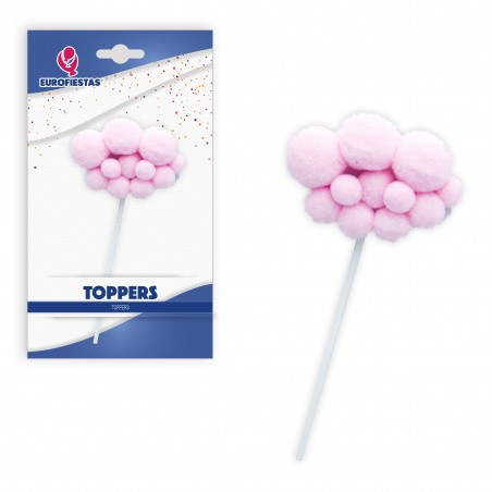 Topper nube pompones rosa