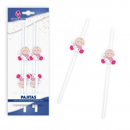 Pajitas Bebe Rosa