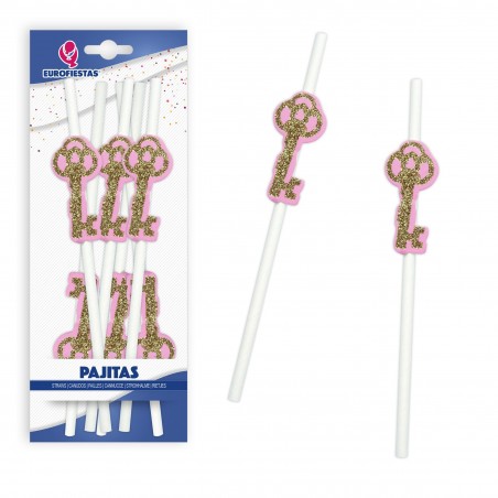Pajitas llave oro rosa