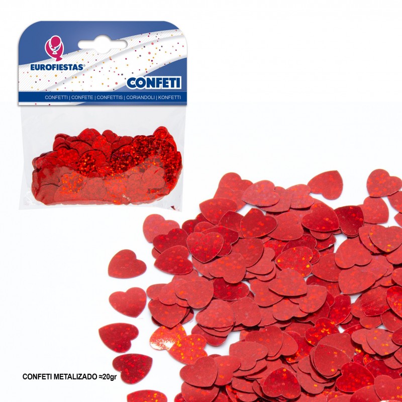 Confeti Brillante Corazón Rojo Confeti Brillante Corazón Rojo