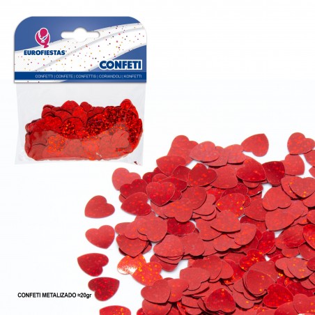 Confeti Brillante Corazón Rojo