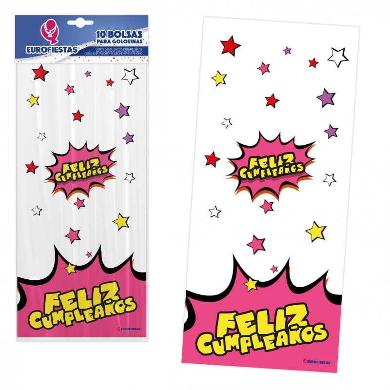 Bolsa chuches rectangulo*10 29x13 cumpleaños Bolsa chuches rectangulo*10 29x13 cumpleaños