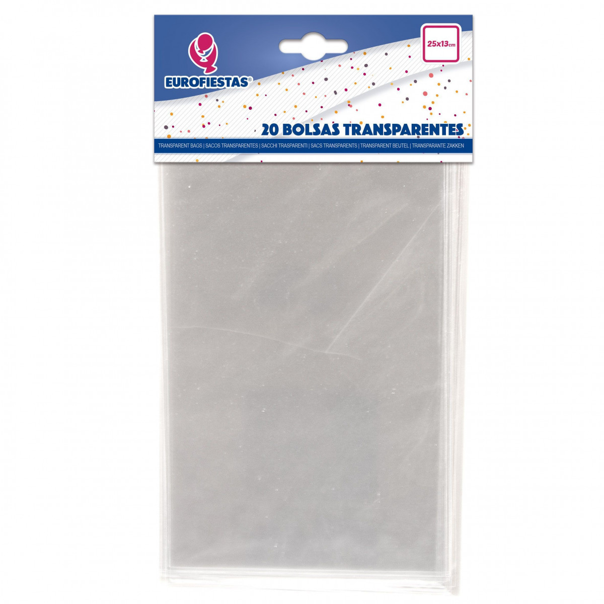 Bolsas Transparentes de Plástico 25x13cm: Pack 20 Unidades para Eventos y Fiestas