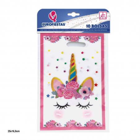 Bolsas 10 25x16,5cm Unicornio