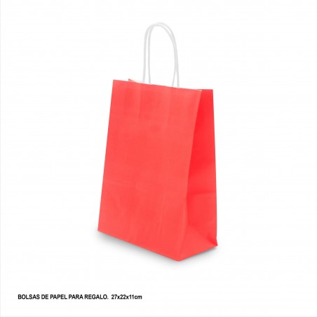 Bolsa Papel 27x22x11cm Rojo