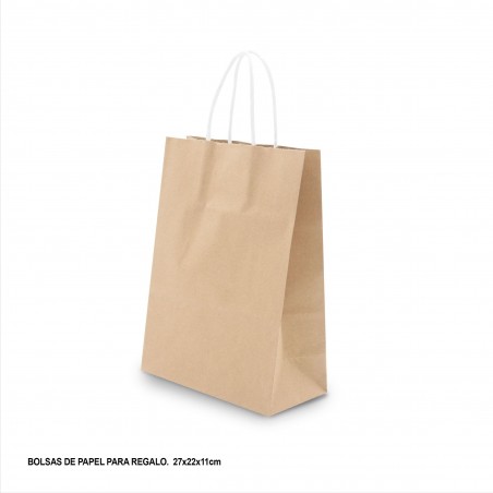 Bolsa Papel 27x22x11cm Marron