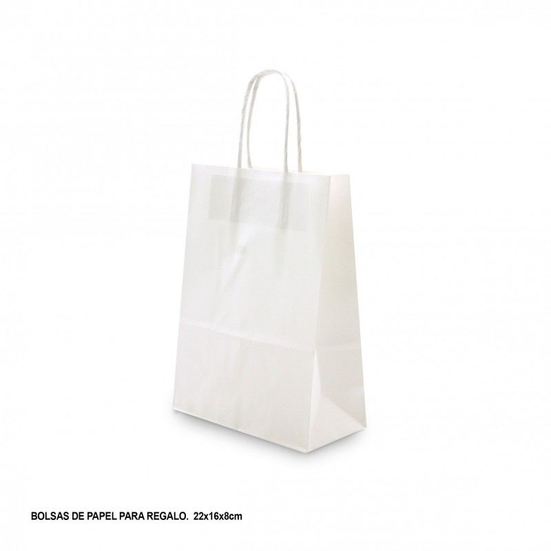 Bolsa papel 22x18x8cm blanca