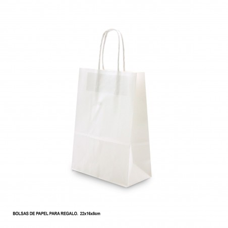 Bolsa Papel 22x18x8cm Blanca