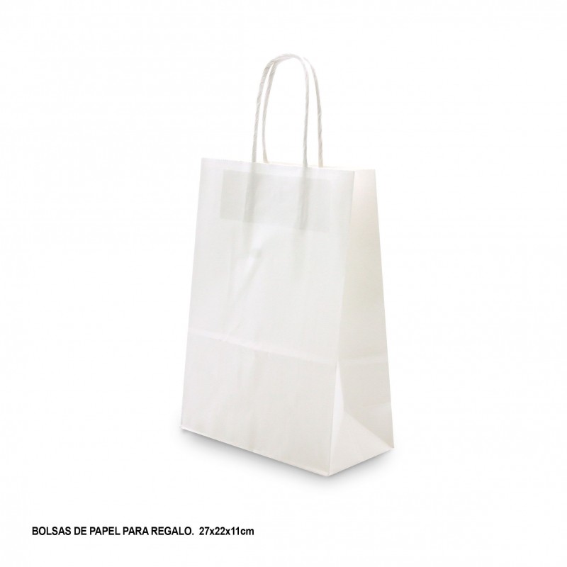Bolsa papel 27x22x11cm blanca