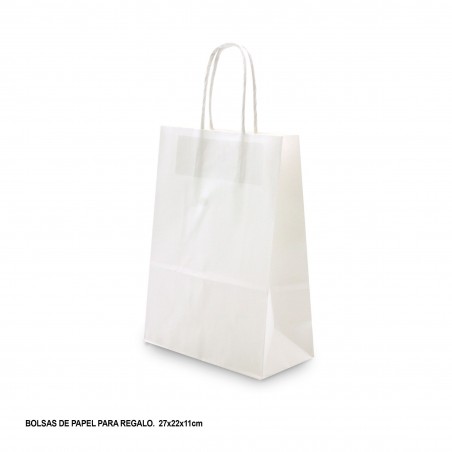 Bolsa papel 27x22x11cm blanca