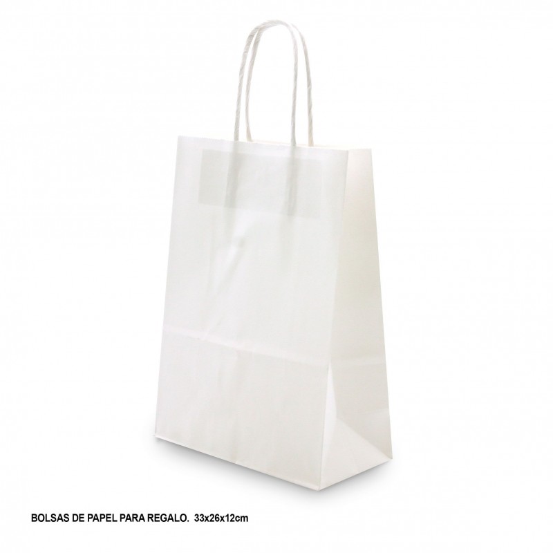 Bolsa papel 33x26x12cm blanca