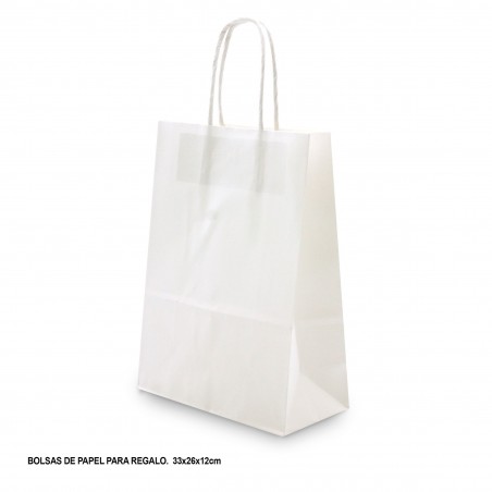Bolsa Papel 33x26x12cm Blanca