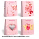 Bolsa regalo rosa corazones 4mds gr